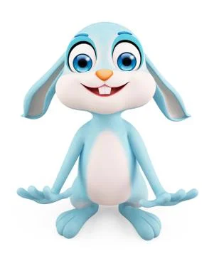 Easter Bunny with funny pose Stock Illustration