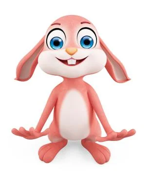 Easter Bunny with funny pose Illustrazione stock