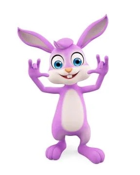 Easter Bunny with funny pose Stock Illustration