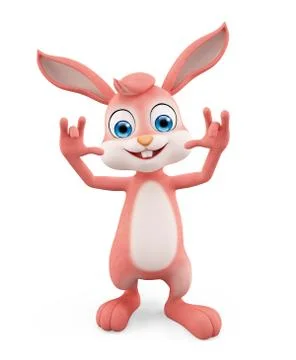 Easter Bunny with funny pose Stock Illustration