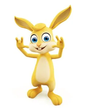 Easter Bunny with funny pose Stock Illustration