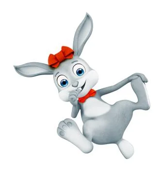Easter Bunny with funny pose Stock Illustration