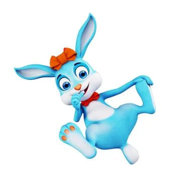 Easter Bunny with funny pose Stock Illustration