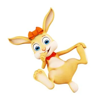 Easter Bunny with funny pose Stock Illustration