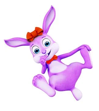 Easter Bunny with funny pose Stock Illustration