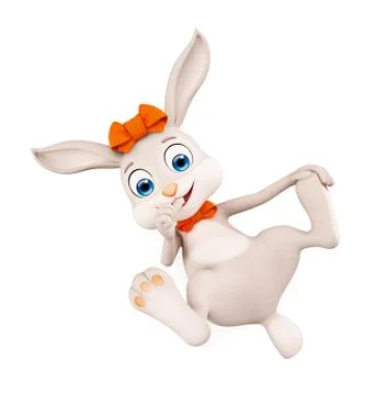 Easter Bunny with funny pose Illustrazione stock