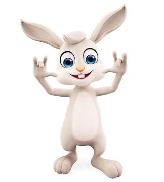 Easter Bunny with funny pose Stock Illustration