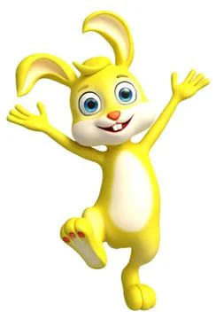 Easter Bunny with funny pose Stock Illustration