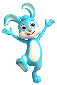 Easter Bunny with funny pose Stock Illustration