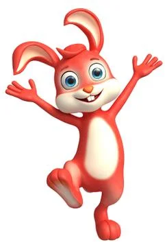 Easter Bunny with funny pose Illustrazione stock