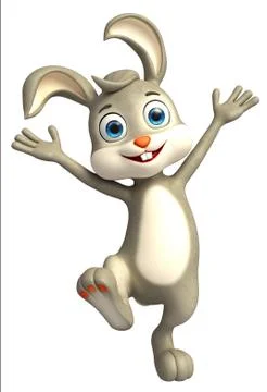 Easter Bunny with funny pose Stock Illustration