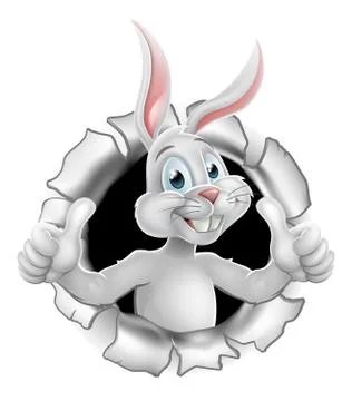 Easter Bunny Giving Thumbs Up Ilustração Stock