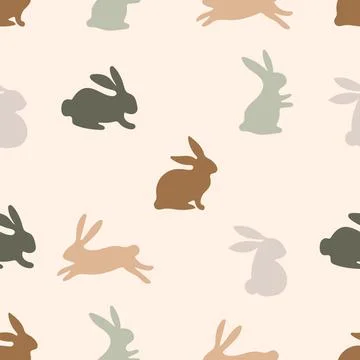 Easter bunny graphic drawing, pattern, seamless texture. Stockillustratie