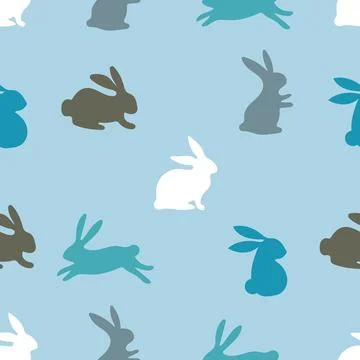 Easter bunny graphic drawing, pattern, seamless texture. Illustrazione stock