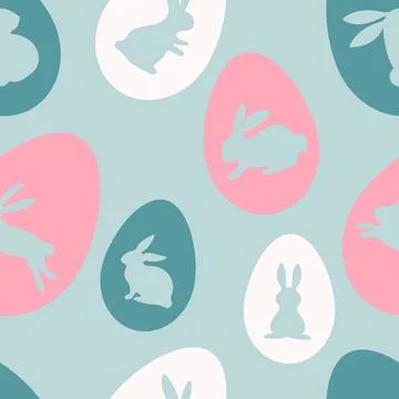 Easter bunny graphic drawing, pattern, seamless texture. Illustrazione stock