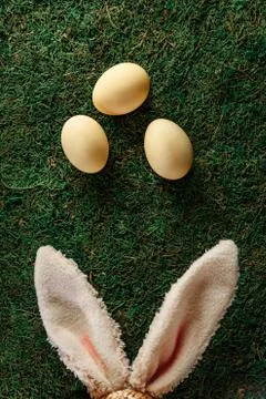 Easter bunny on the grass Foto stock