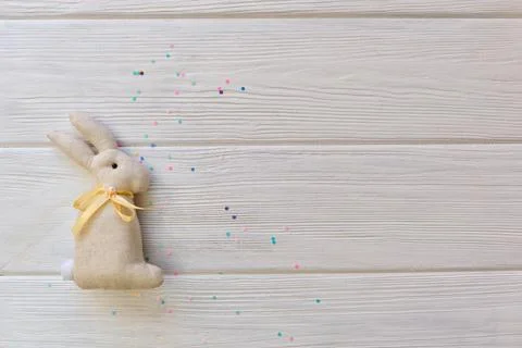 Easter bunny handmade gift egg wrapping diy idea. Stock Photos