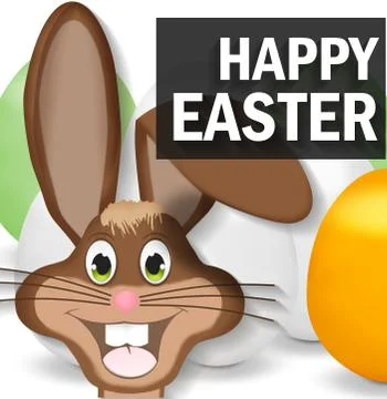 Easter bunny happy smile design Stock Illustration