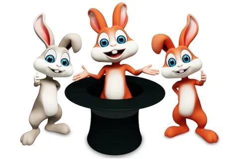 Easter bunny with hat Stock-Illustration