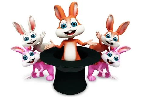 Easter bunny with hat 스톡 일러스트