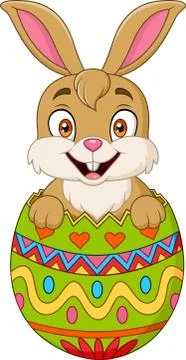 Easter bunny hatched from an egg Stock Illustration