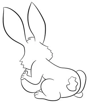 Easter bunny hiding eggs Stock Illustration