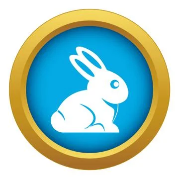 Easter bunny icon blue vector isolated Illustrazione stock
