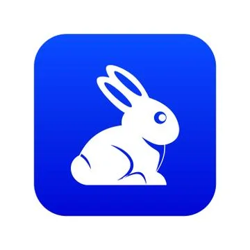 Easter bunny icon digital blue Stock Illustration