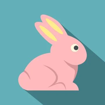 Easter bunny icon , flat style Stock Illustration