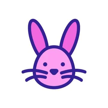 Easter bunny icon vector. Isolated contour symbol illustration Иллюстрация