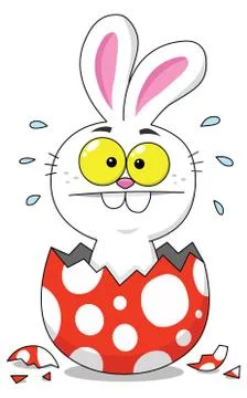 Easter Bunny Inside Egg Stock Illustration