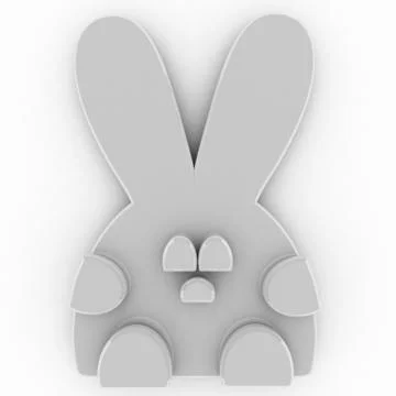 Easter bunny isolated on white background Stock Illustration