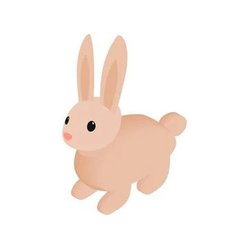 Easter bunny isometric 3d icon Stock Illustration