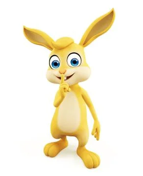 Easter Bunny with keep silent pose Stock Illustration