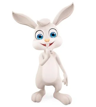 Easter Bunny with keep silent pose Stock Illustration