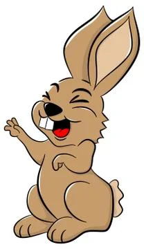 Easter bunny laughing Stock Illustration