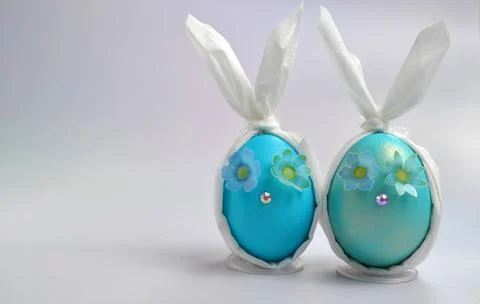 Easter bunny made of eggs. Stock Photos