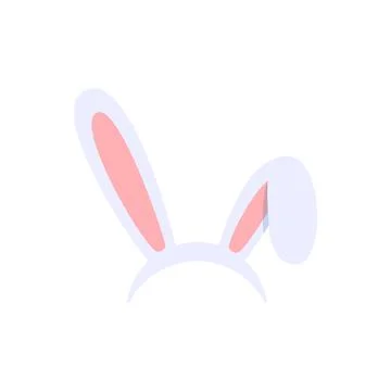 Easter bunny mask or rabbit ears on headband, flat vector illustration isolated. Stock Illustration