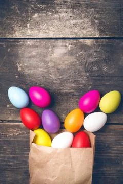 Easter bunny on old boards Stock Photos