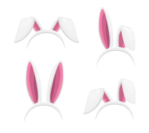 Easter bunny or rabbit ear headbands Stock Illustration