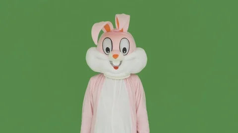 Easter Bunny or Rabbit fights destroys covid-19, coronavirus, virus, microb on Stock-Footage 126697278