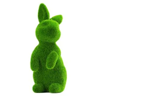 Easter bunny or rabbit. Green grass bunny Stock Photos