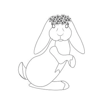 Easter bunny outline Stock Illustration