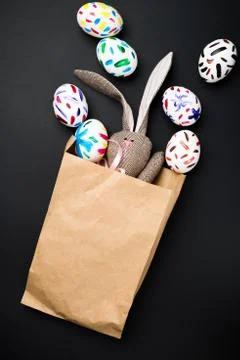 Easter bunny in a packet Stock Photos