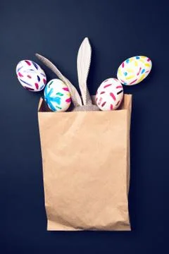 Easter bunny in a packet Stock Photos