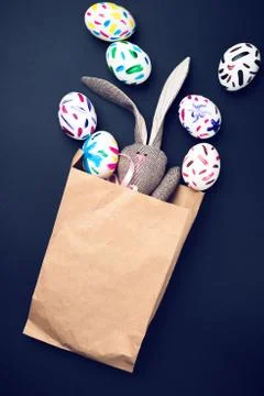 Easter bunny in a packet Stock Photos