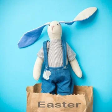 Easter bunny in a packet Stock Photos