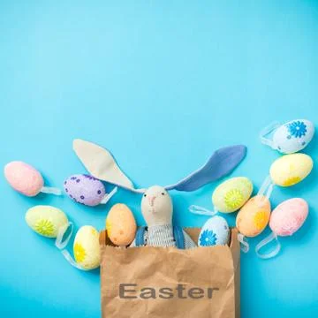 Easter bunny in a packet Stock Photos