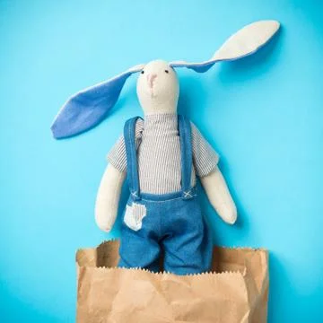 Easter bunny in a packet Stock Photos