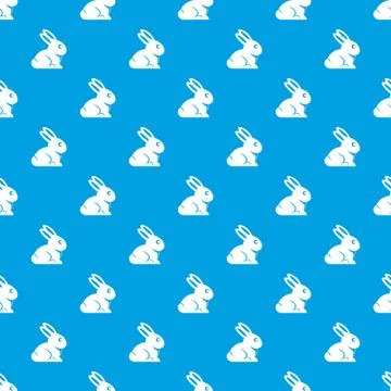 Easter bunny pattern seamless blue Stock Illustration
